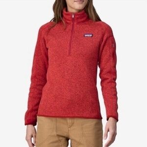 Patagonia womens better sweater 1/4 zip sweater size XS red color